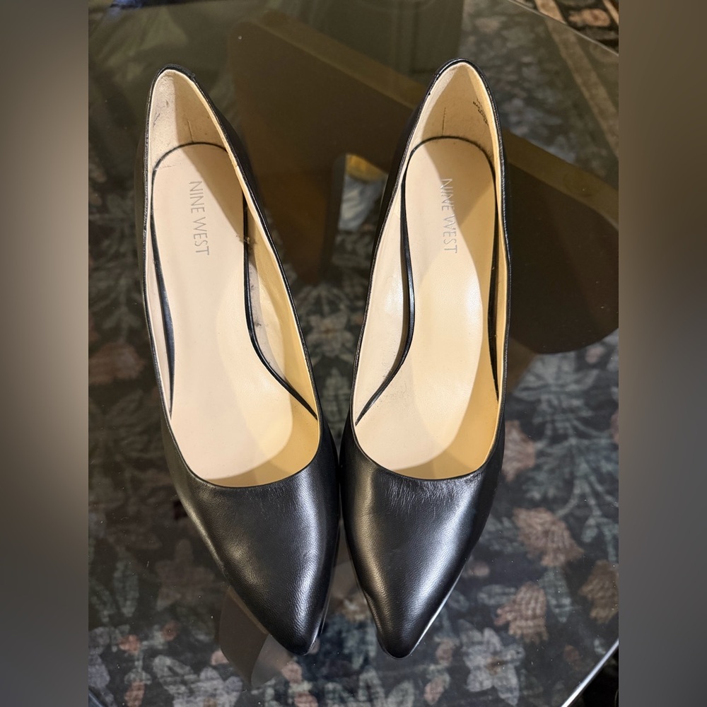 Black Low Heel Pointed Toe Work Attire Heels